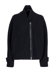 Blouson court col v noir yack dos Isabel Benenato Femme DW42 01 vêtement créateur mode boutique Strasbourg shop flat