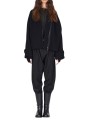 Blouson court col v noir yack dos Isabel Benenato Femme DW42 01 vêtement créateur mode boutique Strasbourg shop style