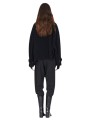 Blouson court col v noir yack dos Isabel Benenato Femme DW42 01 vêtement créateur mode boutique Strasbourg shop dos
