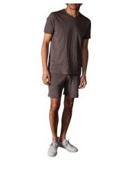 T-shirt Milo flammé moka café col v coton Pima Anonym Homme vêtement mode cool boutique Strasbourg shop store look