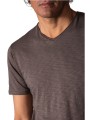 T-shirt Milo flammé moka café col v coton Pima Anonym Homme vêtement mode cool boutique Strasbourg shop store détail