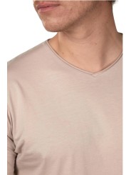 T-shirt Milo Dune col v coton Pima Anonym Homme vêtement mode cool boutique Strasbourg shop store détail
