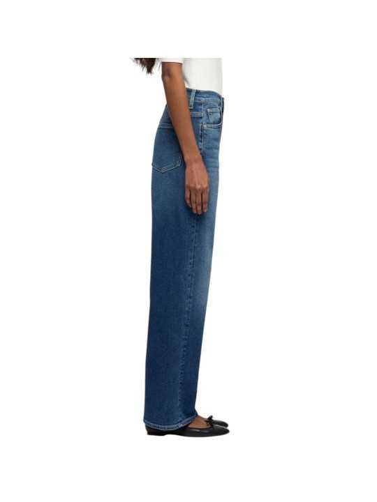 Jeans droit Stovepipe taille haute toile souple denim délavé 7 For All Mankind 7U4N0120 3NP boutique Strasbourg vêtement shop pr