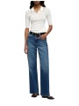 Jeans droit Stovepipe taille haute toile souple denim délavé 7 For All Mankind 7U4N0120 3NP boutique Strasbourg vêtement shop l