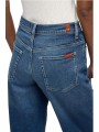 Jeans droit Stovepipe taille haute toile souple denim délavé 7 For All Mankind 7U4N0120 3NP boutique Strasbourg vêtement shop ba