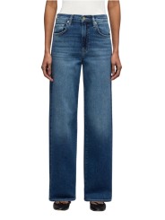 Jeans droit Stovepipe taille haute toile souple denim délavé 7 For All Mankind 7U4N0120 3NP boutique Strasbourg vêtement shop