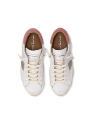 Sneakers Paris cuir blanc spoiler rose Philippe Model Femme PRLD VD05 Strasbourg boutique shop store online baskets vue