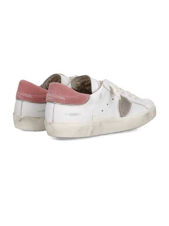 Sneakers Paris cuir blanc spoiler rose Philippe Model Femme PRLD VD05 Strasbourg boutique shop store online baskets back