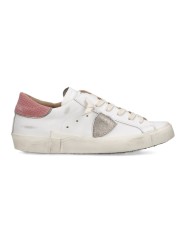 Sneakers Paris cuir blanc spoiler rose Philippe Model Femme PRLD VD05 Strasbourg boutique shop store online baskets face