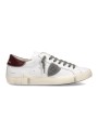 SNEAKERS PARIS CUIR BLANC SPOILER ROUGE PRLU V038 PHILIPPE MODEL HOMME baskets boutique Strasbourg shop store online STYLE