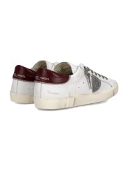 SNEAKERS PARIS CUIR BLANC SPOILER ROUGE PRLU V038 PHILIPPE MODEL HOMME baskets boutique Strasbourg shop store online BACK