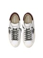 SNEAKERS PARIS CUIR BLANC SPOILER ROUGE PRLU V038 PHILIPPE MODEL HOMME baskets boutique Strasbourg shop store online VUE