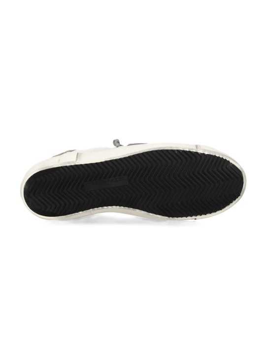 SNEAKERS PARIS CUIR BLANC SPOILER ROUGE PRLU V038 PHILIPPE MODEL HOMME baskets boutique Strasbourg shop store online UNDER