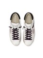SNEAKERS PARIS CUIR BLANC LOGO ARGENT ORANGE PRLU WX58 PHILIPPE MODEL HOMME baskets boutique Strasbourg store shop LOOK