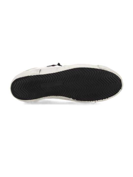 SNEAKERS PARIS CUIR BLANC LOGO ARGENT ORANGE PRLU WX58 PHILIPPE MODEL HOMME baskets boutique Strasbourg store shop UNDER