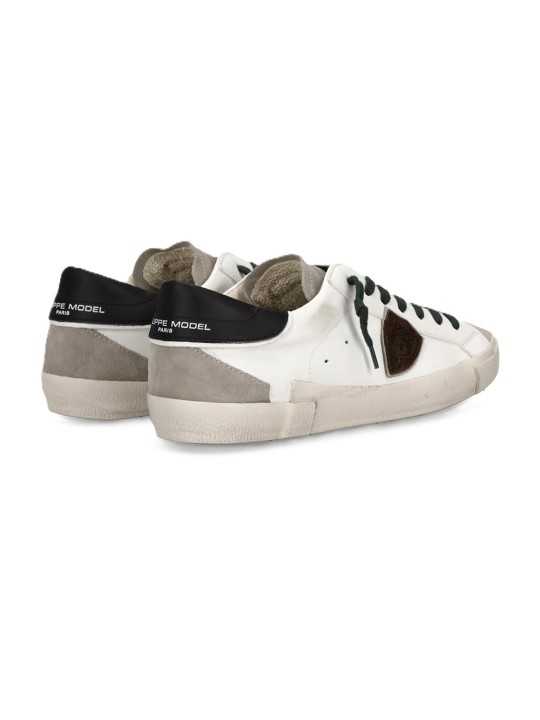 SNEAKERS PARIS BLANC SPOILER NOIR LOGO BRUN PRLU WX55 PHILIPPE MODEL HOMME Strasbourg boutique shop store online baskets BACK