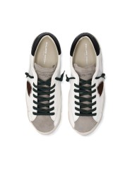 SNEAKERS PARIS BLANC SPOILER NOIR LOGO BRUN PRLU WX55 PHILIPPE MODEL HOMME Strasbourg boutique shop store online baskets VUE