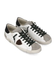 SNEAKERS PARIS BLANC SPOILER NOIR LOGO BRUN PRLU WX55 PHILIPPE MODEL HOMME Strasbourg boutique shop store online baskets LOOK