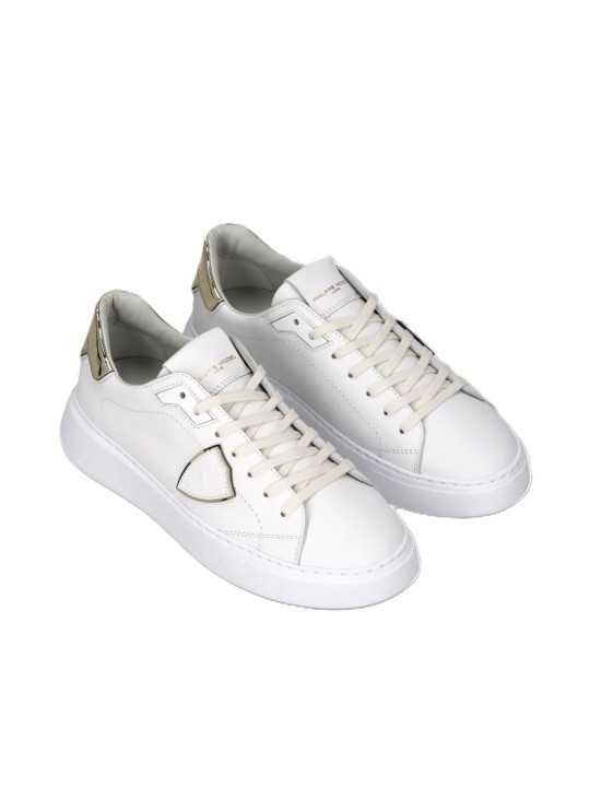 Baskets Temple cuir blanc spoiler or Philippe Model Femme BTLD VM04 sneaker boutique Strasbourg mode store shop vue