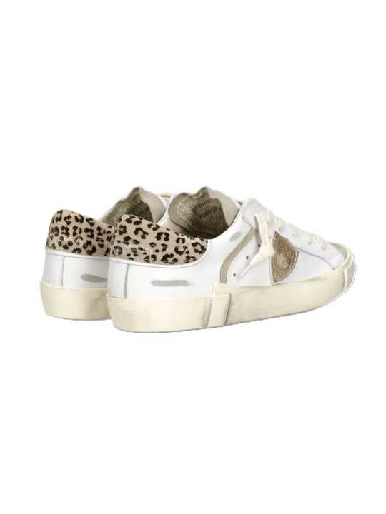 Baskets Prsx Paris blanc mastic spoiler print léopard Philippe Model Femme PRLD VL14 boutique sneakers Strasbourg shop store arr