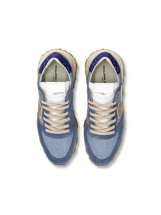 Baskets Tropez Haute bleu denim Philippe Model Femme TKLD DD01 sneaker boutique Strasbourg mode store shop over