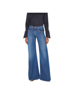 JEANS PATTE D EPH POCHES PLAQUEES BRUT DELAVE PJ18N 06372 139 Elisabetta Franchi Strasbourg porté