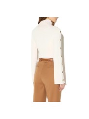 Pull marin écru burro boutons manche Elisabetta Franchi femme MK03S 000101 193 boutique Strasbourg vêtement mode shop store dos