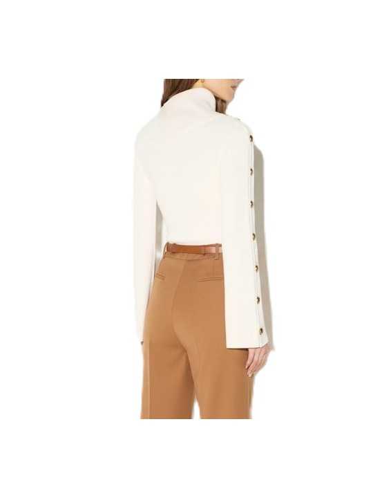 Pull marin écru burro boutons manche Elisabetta Franchi femme MK03S 000101 193 boutique Strasbourg vêtement mode shop store dos