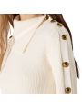 Pull marin écru burro boutons manche Elisabetta Franchi femme MK03S 000101 193 boutique Strasbourg vêtement mode shop store dé