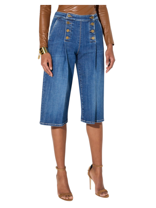 JUPE CULOTTE JEANS A PONT BRUT DELAVEE PJ19N 006372 139 Elisabetta Franchi Strasbourg front
