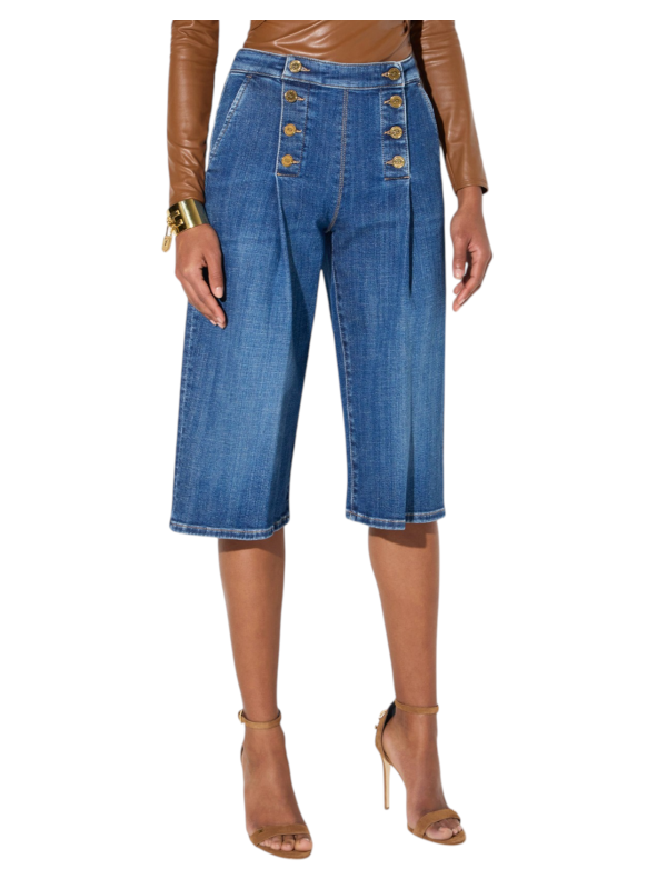 JUPE CULOTTE JEANS A PONT BRUT DELAVEE PJ19N 006372 139 Elisabetta Franchi Strasbourg front