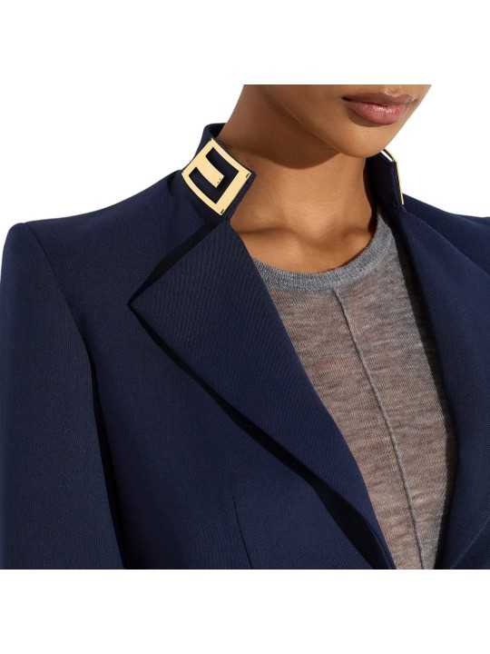 VESTE SPENCER OFFICIER NAVY GI249 6326 B75 Elisabetta Franchi jacket Strasbourg vêtement mode shop store col