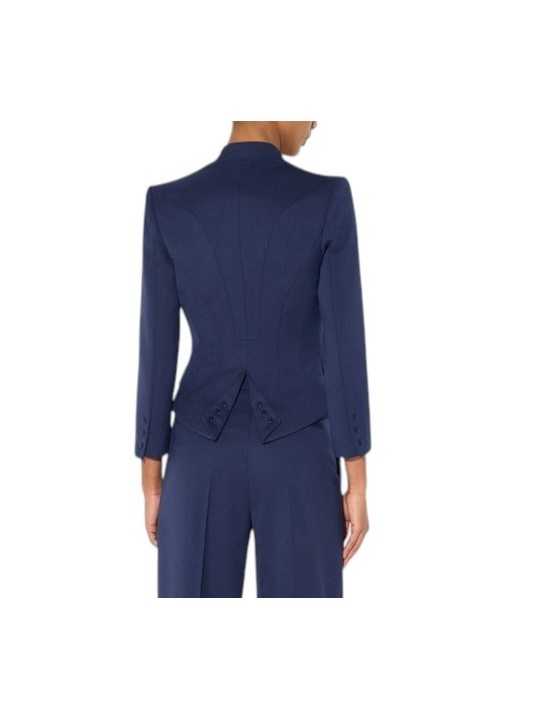 VESTE SPENCER OFFICIER NAVY GI249 6326 B75 Elisabetta Franchi jacket Strasbourg vêtement mode shop store back