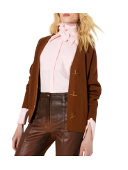 GILET OVERSIZE BOUTON CHAINE BARETTE GOLD CARAMEL CIGARO MK01S 000101 FK3 Elisabetta Franchi Strasbourg vêtement mode shop front