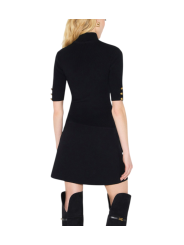 ROBE NOIRE COURTE MAILLE POCHES PLAQUEES AM04S 000101 110 ELISABETTA FRANCHI Strasbourg vêtement shop mode concept store back
