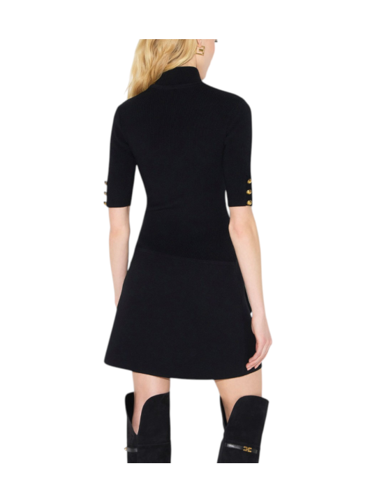 ROBE NOIRE COURTE MAILLE POCHES PLAQUEES AM04S 000101 110 ELISABETTA FRANCHI Strasbourg vêtement shop mode concept store back