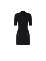 ROBE NOIRE COURTE MAILLE POCHES PLAQUEES AM04S 000101 110 ELISABETTA FRANCHI Strasbourg vêtement shop mode concept store flat