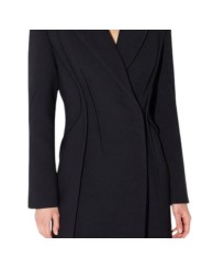 MANTEAU NOIR COUTURE LONG PINCES DOS CP004 66E1 6387 110 ELISABETTA FRANCHI Strasbourg vêtement mode store boutique détail2