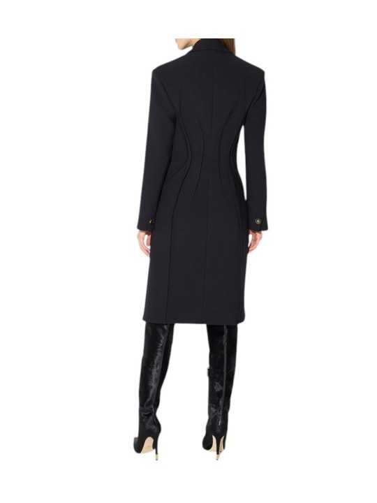 MANTEAU NOIR COUTURE LONG PINCES DOS CP004 66E1 6387 110 ELISABETTA FRANCHI Strasbourg vêtement mode store boutique dos