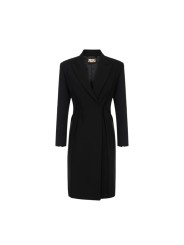 MANTEAU NOIR COUTURE LONG PINCES DOS CP004 66E1 6387 110 ELISABETTA FRANCHI Strasbourg vêtement mode store boutique flat