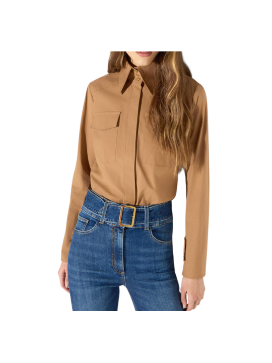 CHEMISE COTON STRETCH CAMEL DAINO CA174 6391 A16 Elisabetta Franchi Strasbourg vêtement boutique mode shop concept store style