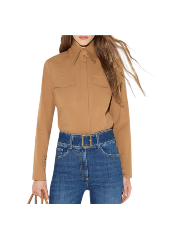 CHEMISE COTON STRETCH CAMEL DAINO CA174 6391 A16 Elisabetta Franchi Strasbourg vêtement boutique mode shop concept store front