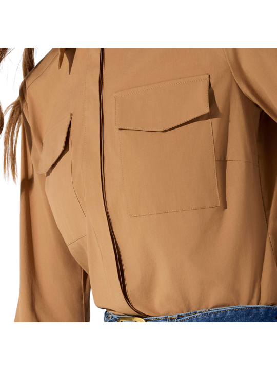 CHEMISE COTON STRETCH CAMEL DAINO CA174 6391 A16 Elisabetta Franchi Strasbourg vêtement boutique mode shop concept store détail