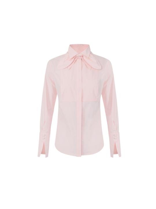 CHEMISIER COTON ROSE COL NOUED CA162 6391 FL2 Elisabetta Franchi Strasbourg vêtement boutique mode shop concept store flat