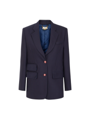 VESTE TAILLEUR LOOSE NAVY RAYE ROUGE BOUTON BLASON ROUGE GI247 6382 F09 Strasbourg vêtement boutique mode concept store shop fla