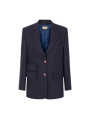 VESTE TAILLEUR LOOSE NAVY RAYE ROUGE BOUTON BLASON ROUGE GI247 6382 F09 Strasbourg vêtement boutique mode concept store shop fla