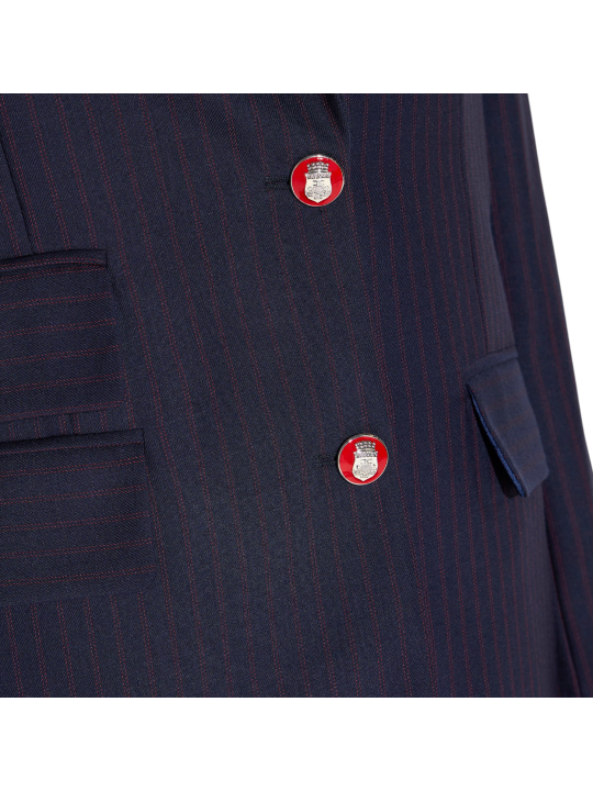 VESTE TAILLEUR LOOSE NAVY RAYE ROUGE BOUTON BLASON ROUGE GI247 6382 F09 Strasbourg vêtement boutique mode concept store shop dét
