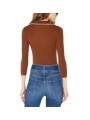 POLO LAINE MANCHE 34 CARAMEL CIGARO MK17B 004477 FQ4 Elisabetta Franchi Strasbourg vêtement mode concept store boutique dos