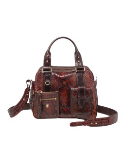 Sac double Richie python bordeaux Marovino Claris Virot femme 4612 boutique Strasbourg concept store bag shop front