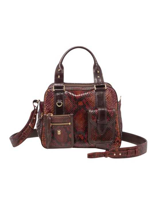 Sac double Richie python bordeaux Marovino Claris Virot femme 4612 boutique Strasbourg concept store bag shop front
